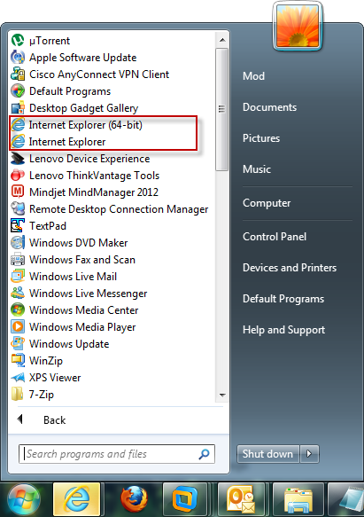 IE 32-bit and 64-bit