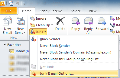 Outlook Junk Mail 01