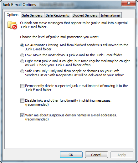 Outlook Junk Mail 02